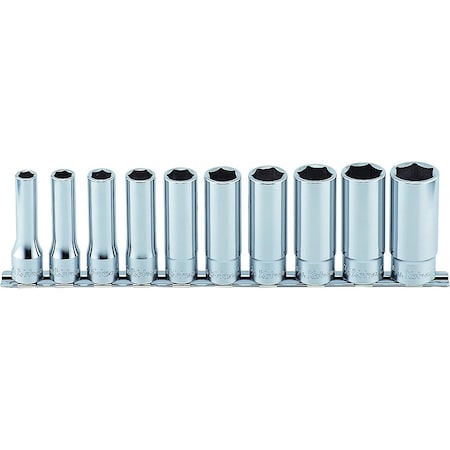 Ko-Ken Socket set 3/8-15/16 6 Point 300mm 10 pieces 1/2 Sq. Drive, RS4300A/10 RS4300A/10
